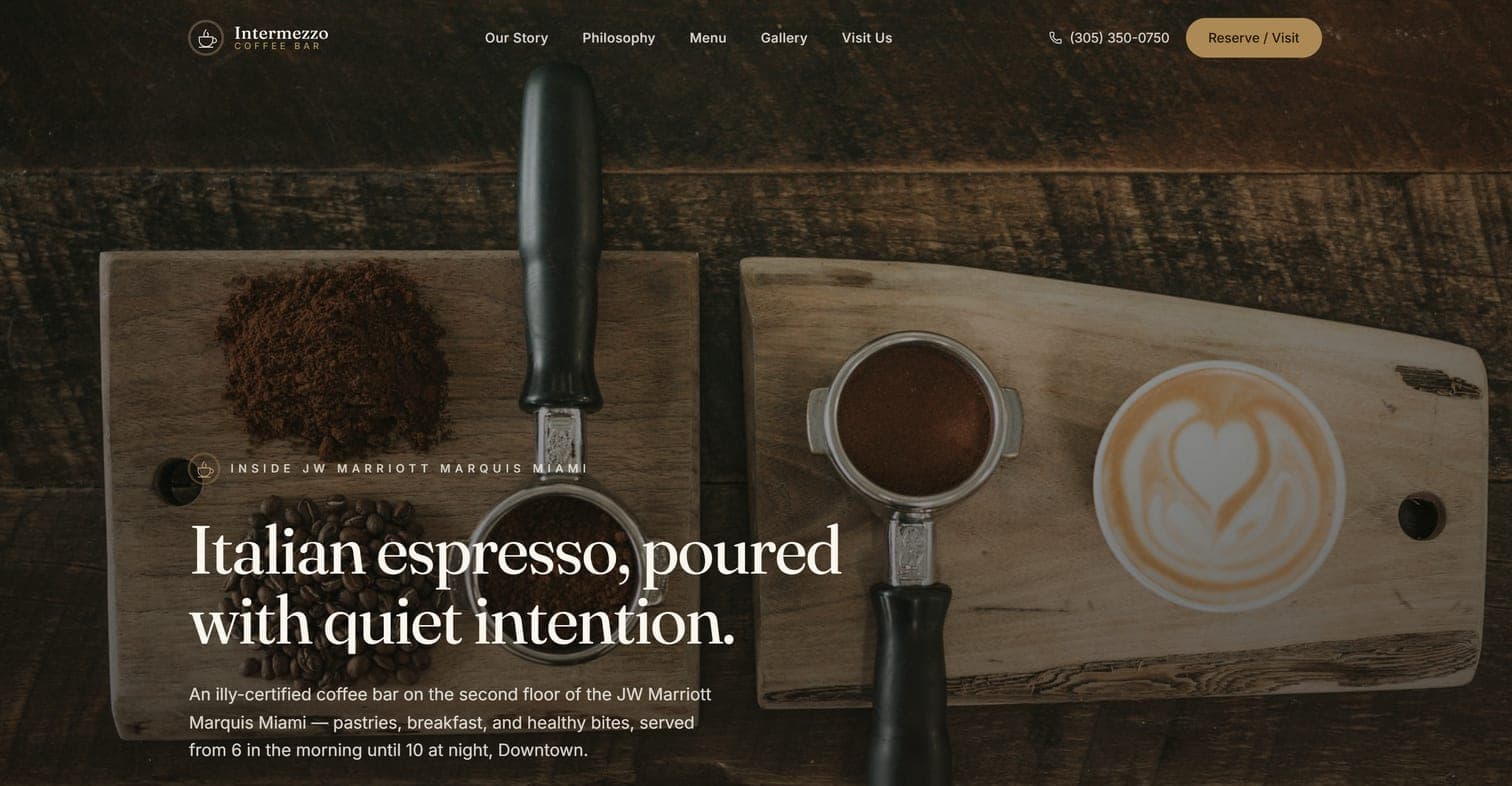 Intermezzo Coffee Bar — Hospitality